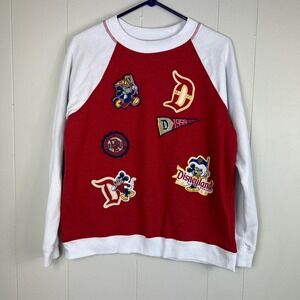 Disney Parks XL Sweatshirt Disneyland Resort Mickey‎ Mouse Patches Red White